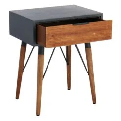 1-Drawer Wood & Metal Table -Accent Furniture Shop 1 drawer wood metal table 4