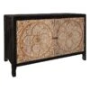 2-Door Carved Black Long Cabinet 1 2-Door Carved Black Long Cabinet -Accent Furniture Shop 2 door carved black long cabinet