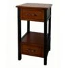2-Drawer Walnut & Black Table, 15x26 -Accent Furniture Shop 2 drawer walnut black table 15x26 1
