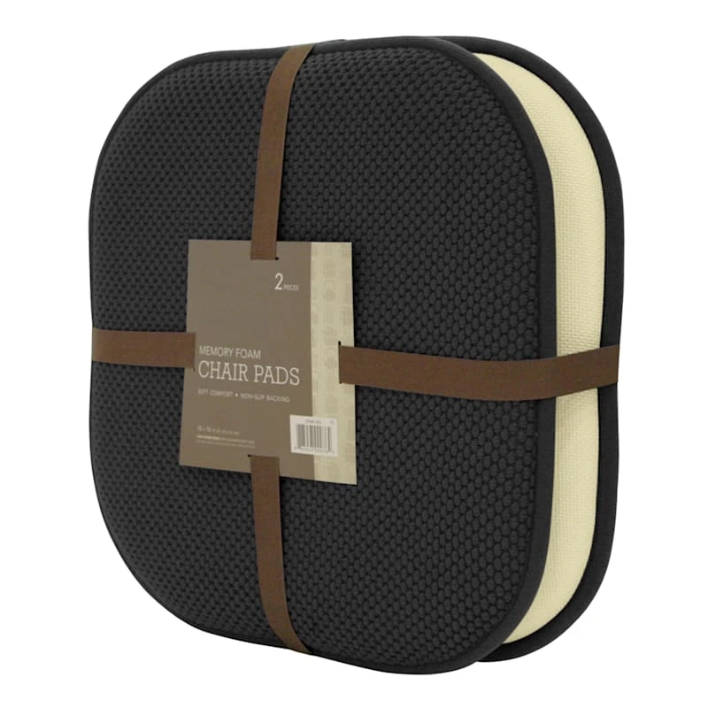 2-Pack Black Memory Foam Chair Pads 3 2-Pack Black Memory Foam Chair Pads