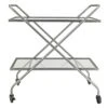 2-Tier Glass Shelf Bar Cart With Metal Frame -Accent Furniture Shop 2 tier glass shelf bar cart with metal frame