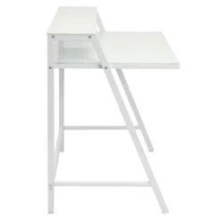 2-Tier Lola Desk, White -Accent Furniture Shop 2 tier lola desk white 2