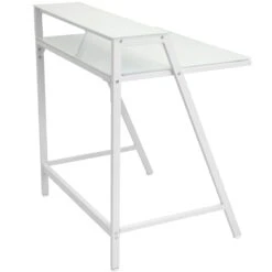 2-Tier Lola Desk, White -Accent Furniture Shop 2 tier lola desk white 3