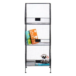3-Tier Black Metal Mesh Shelf 8 3-Tier Black Metal Mesh Shelf -Accent Furniture Shop 3 tier black metal mesh shelf 2