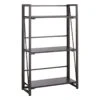 3-Tier Vienna Folding Bookshelf, Grey -Accent Furniture Shop 3 tier vienna folding bookshelf grey