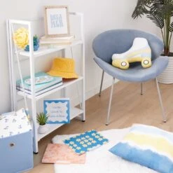 3-Tier Vienna Folding Bookshelf, White -Accent Furniture Shop 3 tier vienna folding bookshelf white 2