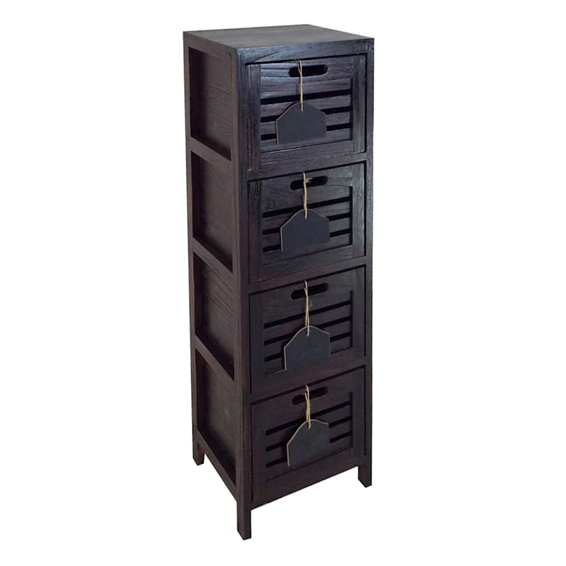 4-Drawer Grey Wooden Cabinet, Medium 3 4-Drawer Grey Wooden Cabinet, Medium