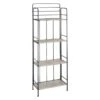 4-Tier Black Metal Baker Rack With Folding Wood Top Shelves -Accent Furniture Shop 4 tier black metal baker rack with folding wood top shelves