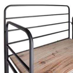 4-Tier Black Metal Baker Rack With Folding Wood Top Shelves -Accent Furniture Shop 4 tier black metal baker rack with folding wood top shelves 3