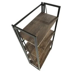 4-Tier Dakota Black & Brown Industrial Modern Bookshelf, 49" 15 4-Tier Dakota Black & Brown Industrial Modern Bookshelf, 49" -Accent Furniture Shop 4 tier dakota black brown industrial modern bookshelf 49 4