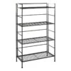 4-Tier Metal Folding Rack With Wire Shelves 1 4-Tier Metal Folding Rack With Wire Shelves -Accent Furniture Shop 4 tier metal folding rack with wire shelves