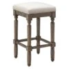 Ainsley Upholstered Tan Wood Counter Stool With Nailhead Trim, 26" -Accent Furniture Shop ainsley upholstered tan wood counter stool with nailhead trim 26