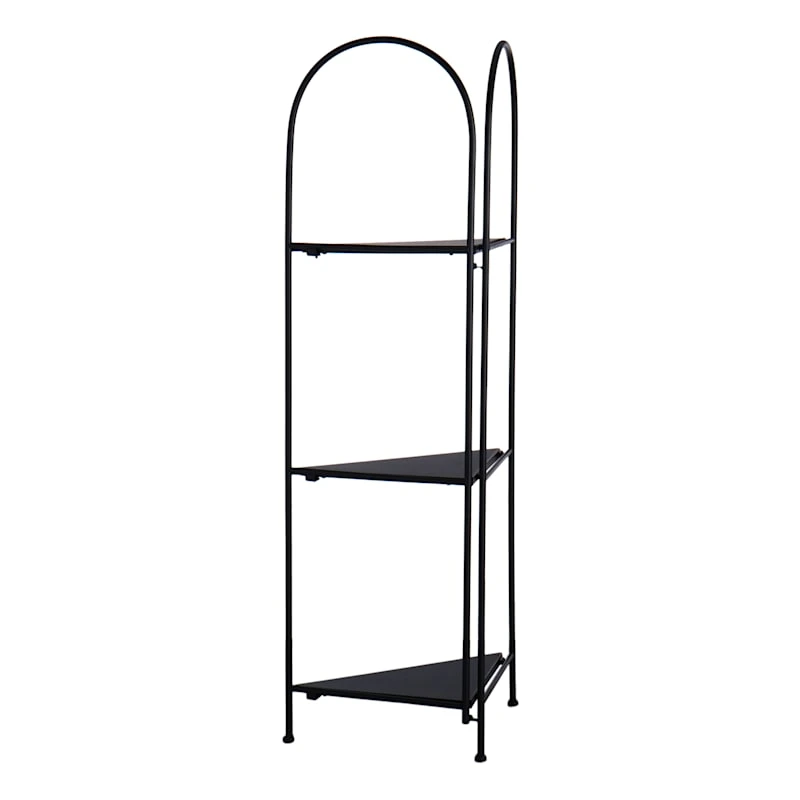 Alice Folding Corner Shelf, Black 4 Alice Folding Corner Shelf, Black - Image 2