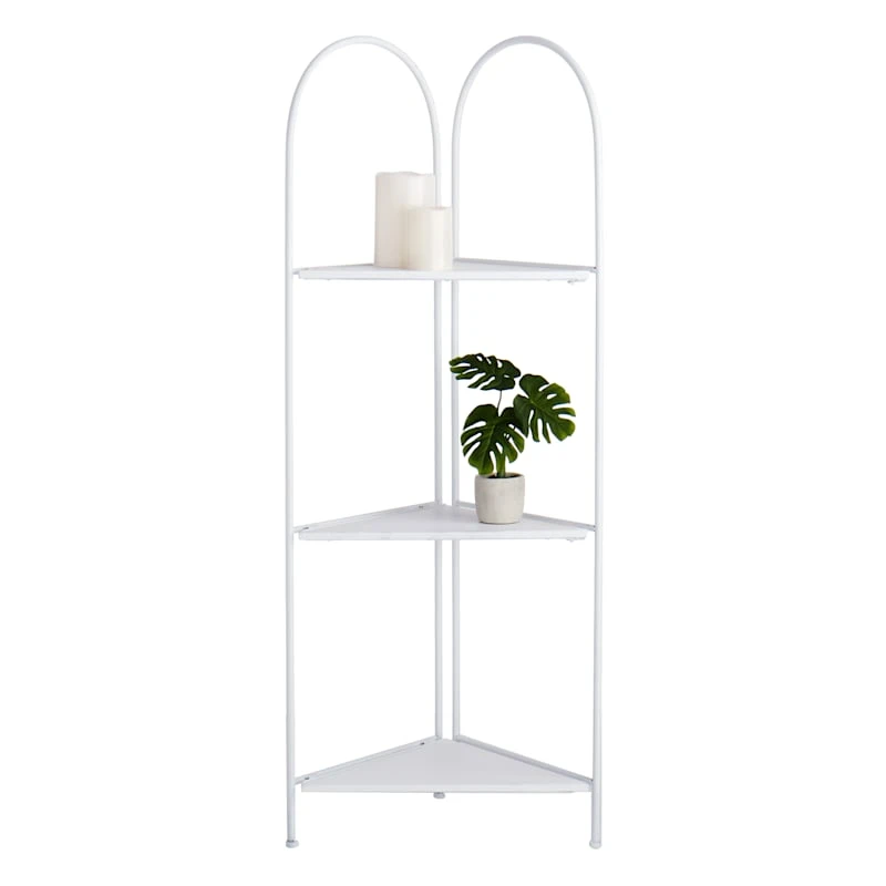Alice Folding Corner Shelf, White 5 Alice Folding Corner Shelf, White - Image 3