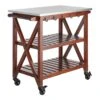 Antwerp Wood Bar Cart With Metal Top And Towel Hooks 2 Antwerp Wood Bar Cart With Metal Top And Towel Hooks -Accent Furniture Shop antwerp wood bar cart with metal top and towel hooks