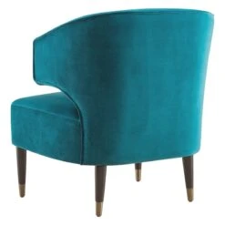 Aura Green Velvet Wrap Around Armchair With Brass Capped Legs 9 Aura Green Velvet Wrap Around Armchair With Brass Capped Legs -Accent Furniture Shop aura green velvet wrap around armchair with brass capped legs 2
