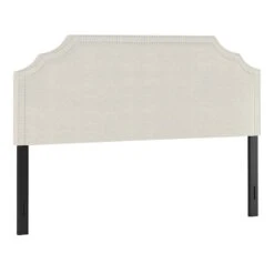 Belize Cream Nail Head Trim King Headboard