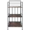 Black 3 Tier Metal Baker Rack With Folding Wood Top Shelves -Accent Furniture Shop black 3 tier metal baker rack with folding wood top shelves