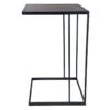 Black Metal C-Table With Dark Wooden Top 1 Black Metal C-Table With Dark Wooden Top -Accent Furniture Shop black metal c table with dark wooden top