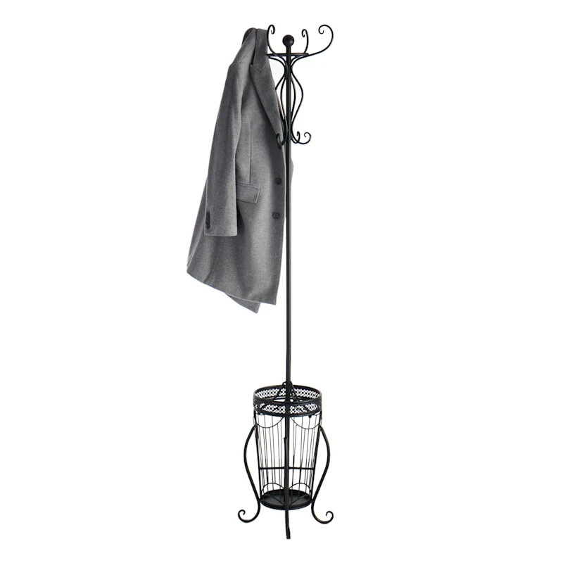 Black Metal Coat Rack 6 Black Metal Coat Rack - Image 4