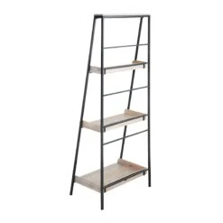 Black Metal Folding Rack With Wood Tray Shelves -Accent Furniture Shop black metal folding rack with wood tray shelves 2