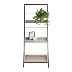 Black Metal Folding Rack With Wood Tray Shelves -Accent Furniture Shop black metal folding rack with wood tray shelves 5
