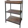 Black Metal Rack With Wood Tray Top -Accent Furniture Shop black metal rack with wood tray top