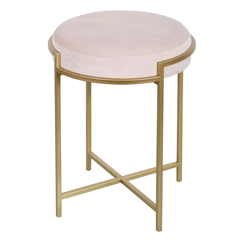 Blair Pink & Gold Stool, 20" 3 Blair Pink & Gold Stool, 20"