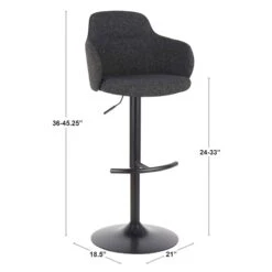 Bryce Adjustable Barstool, Dark Grey -Accent Furniture Shop bryce adjustable barstool dark grey 7