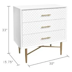 Crosby St 3-Drawer Studio Cabinet, White -Accent Furniture Shop crosby st 3 drawer studio cabinet white 3