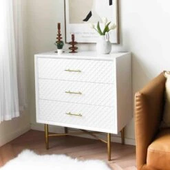 Crosby St 3-Drawer Studio Cabinet, White -Accent Furniture Shop crosby st 3 drawer studio cabinet white 4