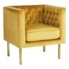 Crosby St Bendell Velvet Tufted Accent Chair, Yellow -Accent Furniture Shop crosby st bendell velvet tufted accent chair yellow