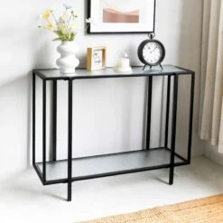 Crosby St Cooper Metal Console Table, Black 12 Crosby St Cooper Metal Console Table, Black -Accent Furniture Shop crosby st cooper metal console table black 4
