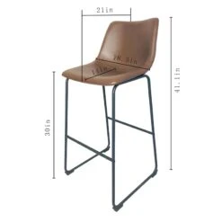 Crosby St Drake Espresso Brown Faux Leather Barstool -Accent Furniture Shop crosby st drake espresso brown faux leather barstool 5