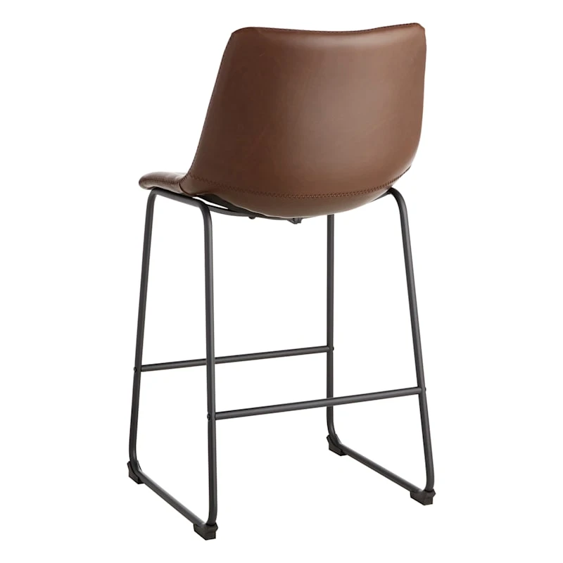 Crosby St Drake Espresso Brown Faux Leather Counter Stool 4 Crosby St Drake Espresso Brown Faux Leather Counter Stool - Image 2