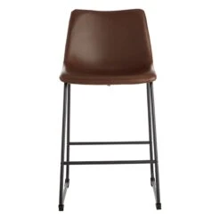Crosby St Drake Espresso Brown Faux Leather Counter Stool 9 Crosby St Drake Espresso Brown Faux Leather Counter Stool -Accent Furniture Shop crosby st drake espresso brown faux leather counter stool 2