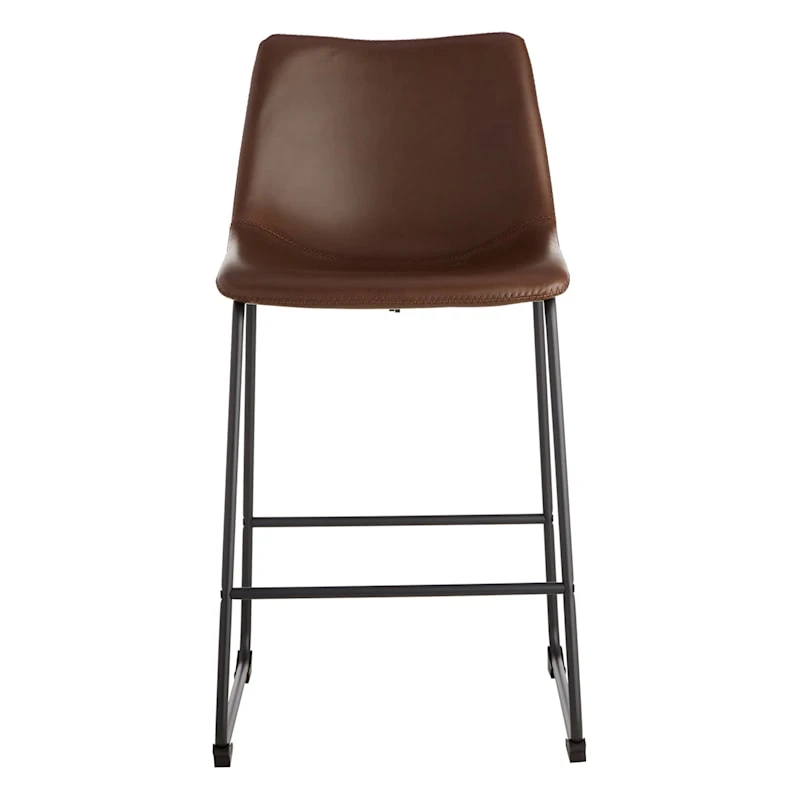 Crosby St Drake Espresso Brown Faux Leather Counter Stool 5 Crosby St Drake Espresso Brown Faux Leather Counter Stool - Image 3