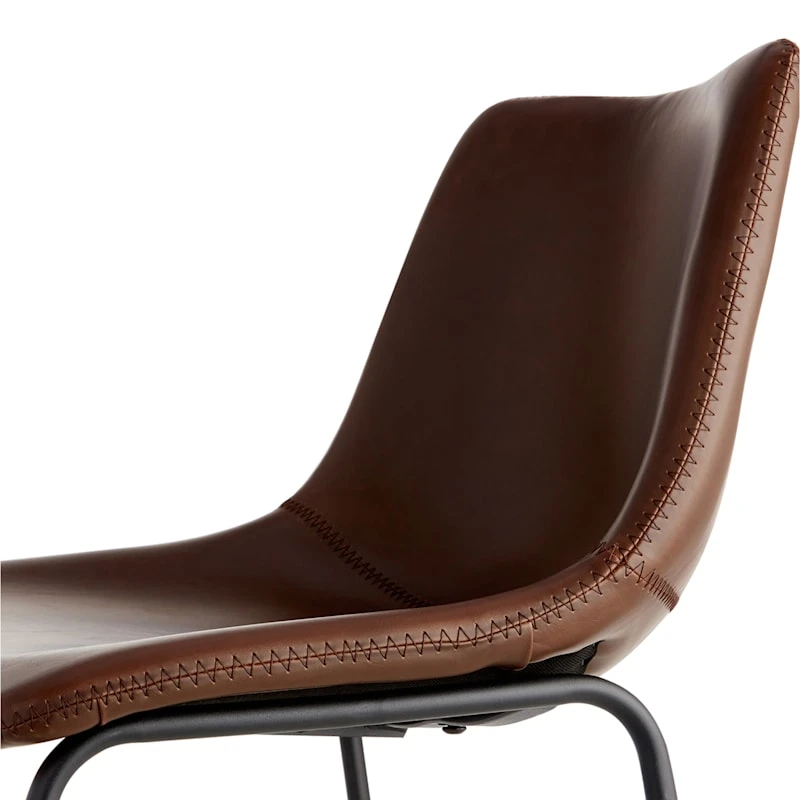 Crosby St Drake Espresso Brown Faux Leather Counter Stool 6 Crosby St Drake Espresso Brown Faux Leather Counter Stool - Image 4