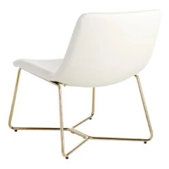 Crosby St Drake Faux Leather Lounge Chair, White -Accent Furniture Shop crosby st drake faux leather lounge chair white 2
