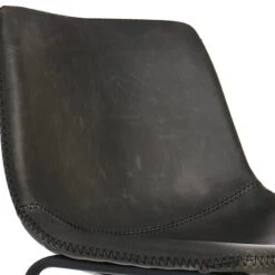 Crosby St Drake Modern Faux Leather Industrial Barstool, Dark Grey -Accent Furniture Shop crosby st drake modern faux leather industrial barstool dark grey 4