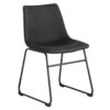 Crosby St Drake Modern Industrial Faux Leather Dining Chair, Grey -Accent Furniture Shop crosby st drake modern industrial faux leather dining chair grey