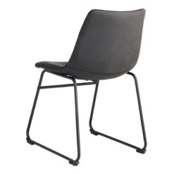 Crosby St Drake Modern Industrial Faux Leather Dining Chair, Grey -Accent Furniture Shop crosby st drake modern industrial faux leather dining chair grey 2