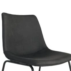 Crosby St Drake Modern Industrial Faux Leather Dining Chair, Grey -Accent Furniture Shop crosby st drake modern industrial faux leather dining chair grey 4