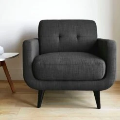 Crosby St Hadley Tufted Back Accent Chair, Charcoal Grey -Accent Furniture Shop crosby st hadley tufted back accent chair charcoal grey 6