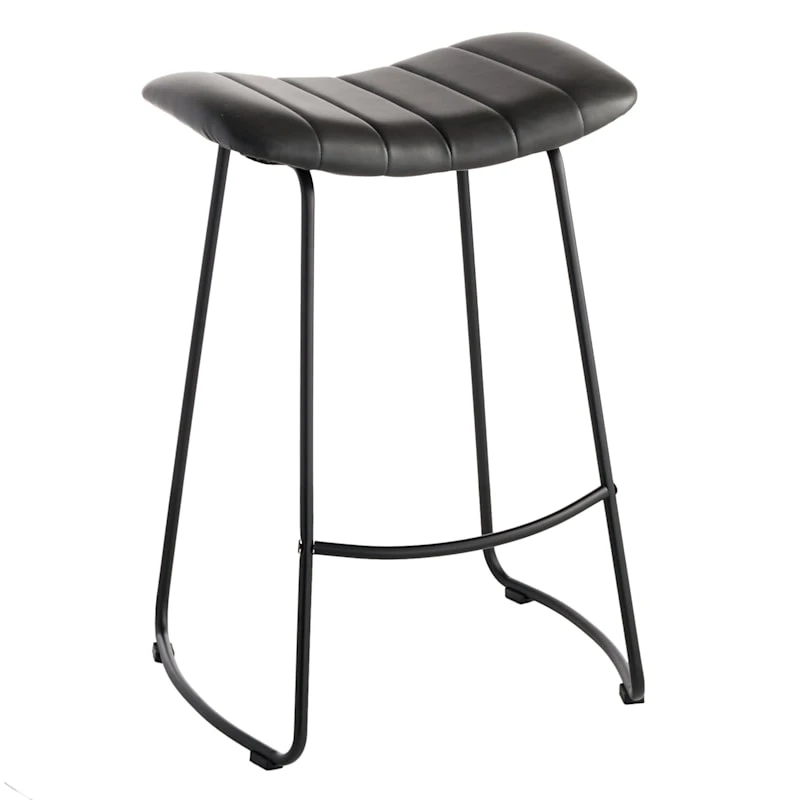 Crosby St Jude Black Backless Barstool, 30" 3 Crosby St Jude Black Backless Barstool, 30"