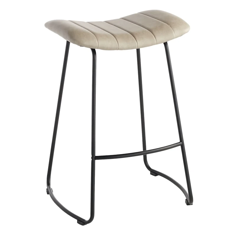 Crosby St Jude Grey Backless Barstool, 30" 3 Crosby St Jude Grey Backless Barstool, 30"
