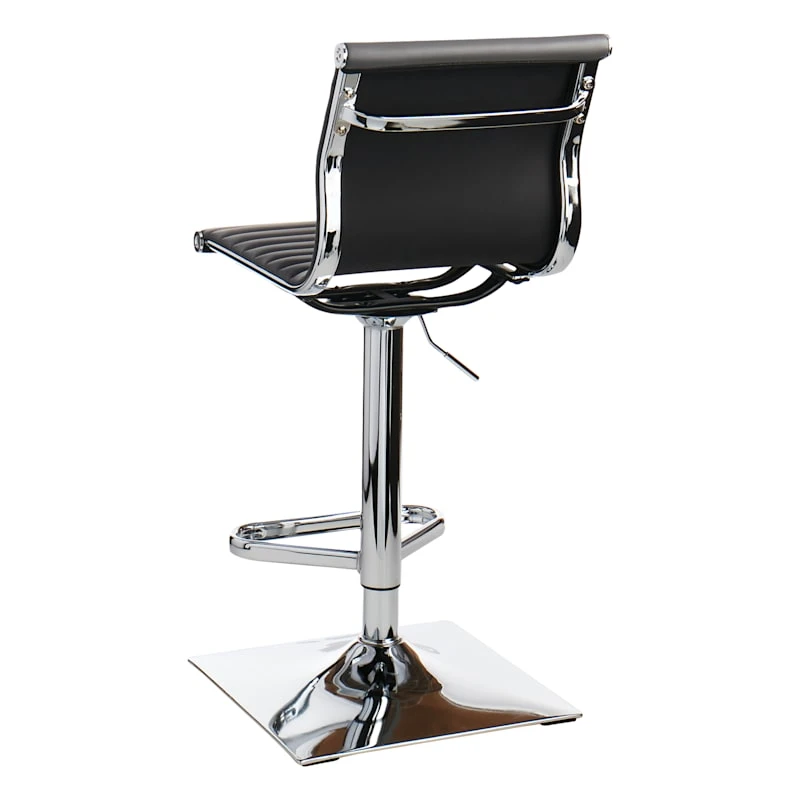 Crosby St Maxwell Adjustable Faux Leather Barstool, Grey 4 Crosby St Maxwell Adjustable Faux Leather Barstool, Grey - Image 2