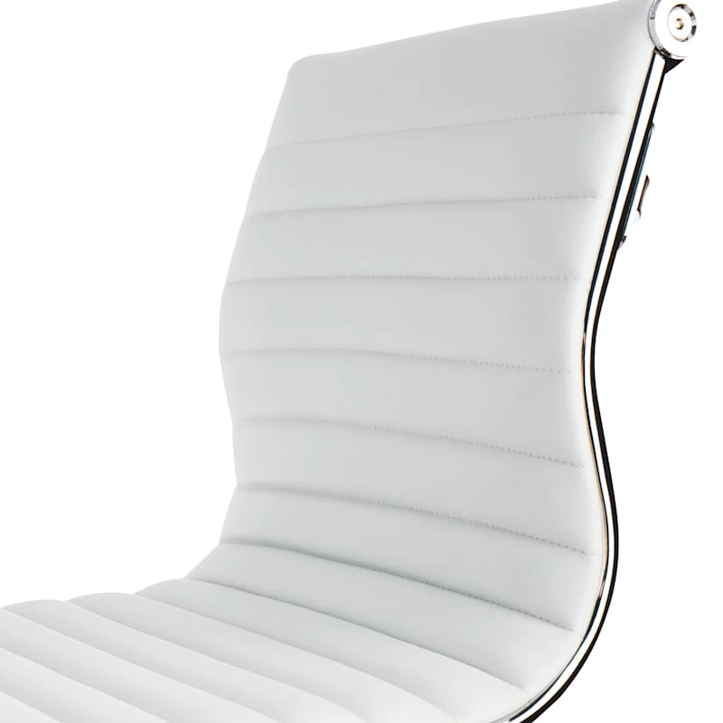 Crosby St Maxwell Adjustable Faux Leather Barstool, White 5 Crosby St Maxwell Adjustable Faux Leather Barstool, White - Image 3