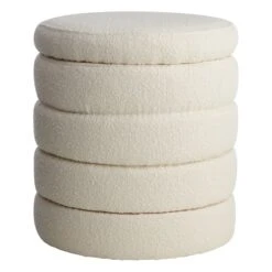 Crosby St Pax Cream Boucle Storage Ottoman