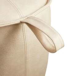 Crosby St Rowan Cream Faux Leather Ottoman -Accent Furniture Shop crosby st rowan cream faux leather ottoman 2